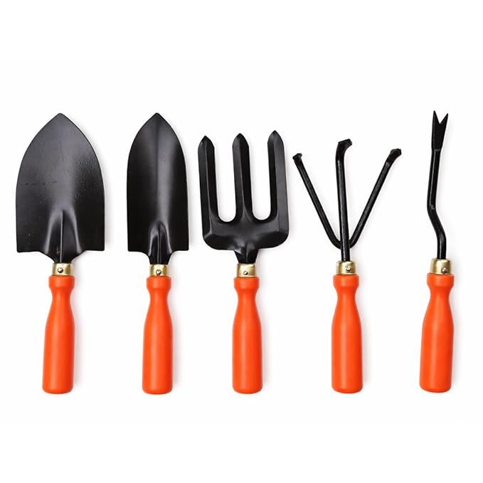 Orgaa Gardening Tools Kit (5-Piece Set) – Complete Home Gardening Tool Set for Digging, Planting & Weeding
