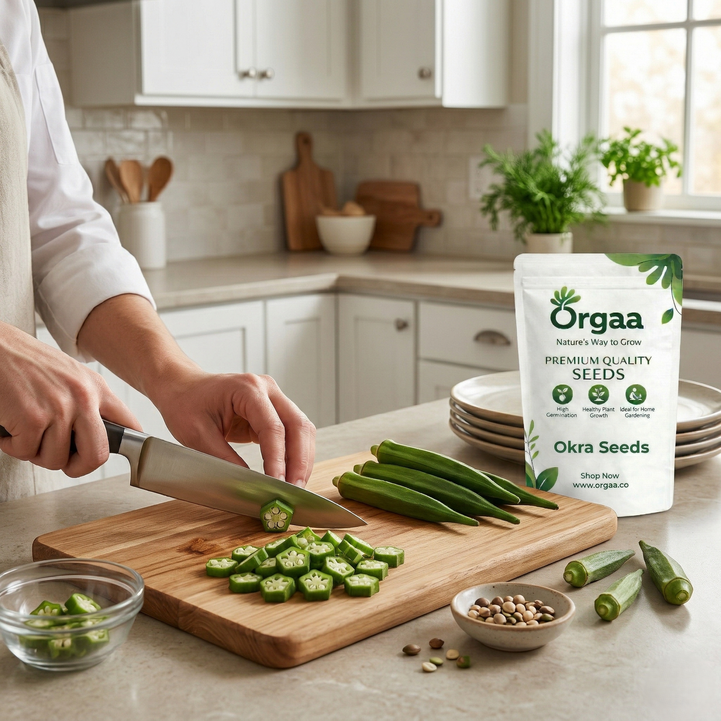 Orgaa Okra Seeds (Bhindi) – Fast Growing Lady Finger Seeds for Kitchen Gardening