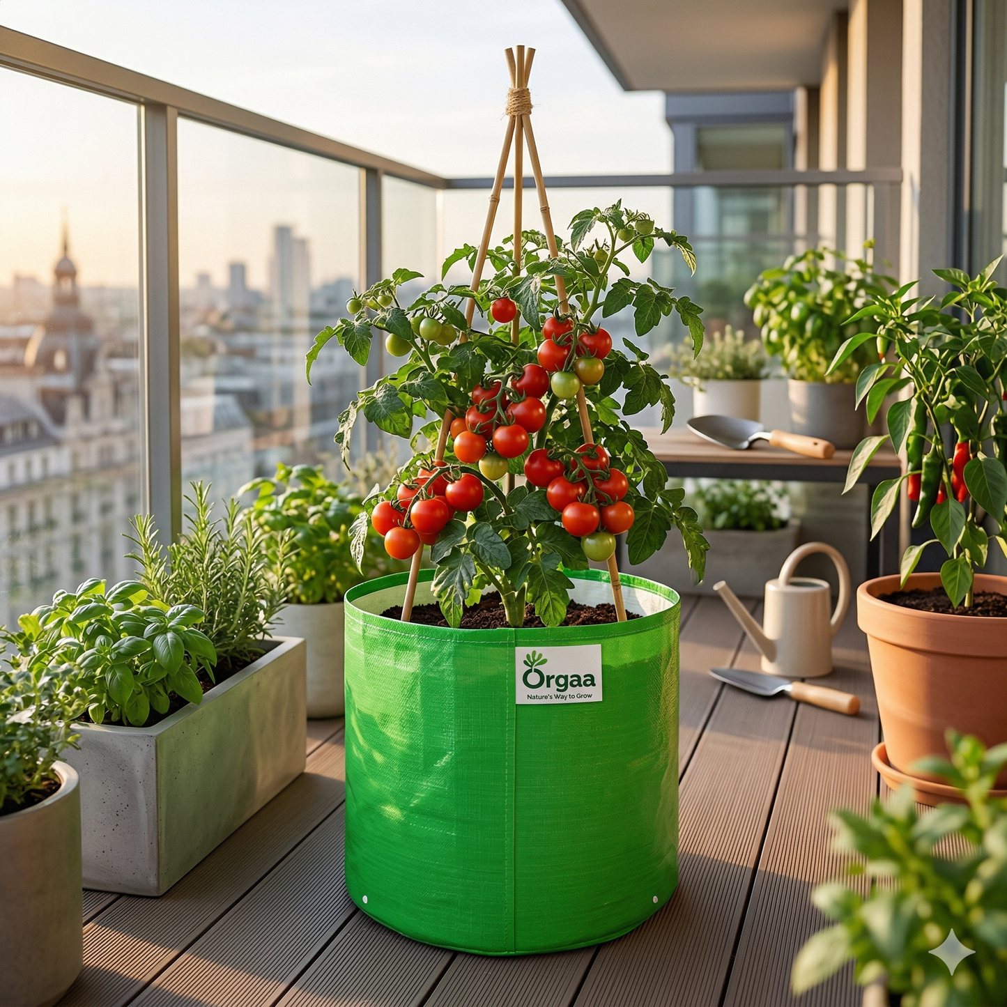 Orgaa HDPE Grow Bags 12x12 Inch (260 GSM) | Heavy Duty Plant Pots for Terrace Gardening