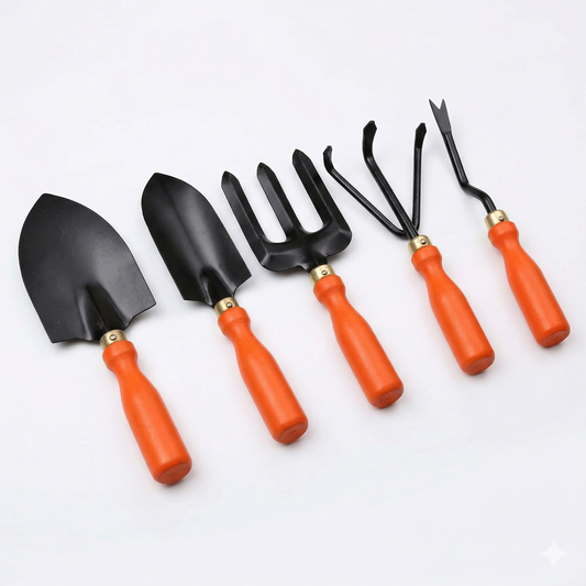 Orgaa Gardening Tools Kit (5-Piece Set) – Complete Home Gardening Tool Set for Digging, Planting & Weeding