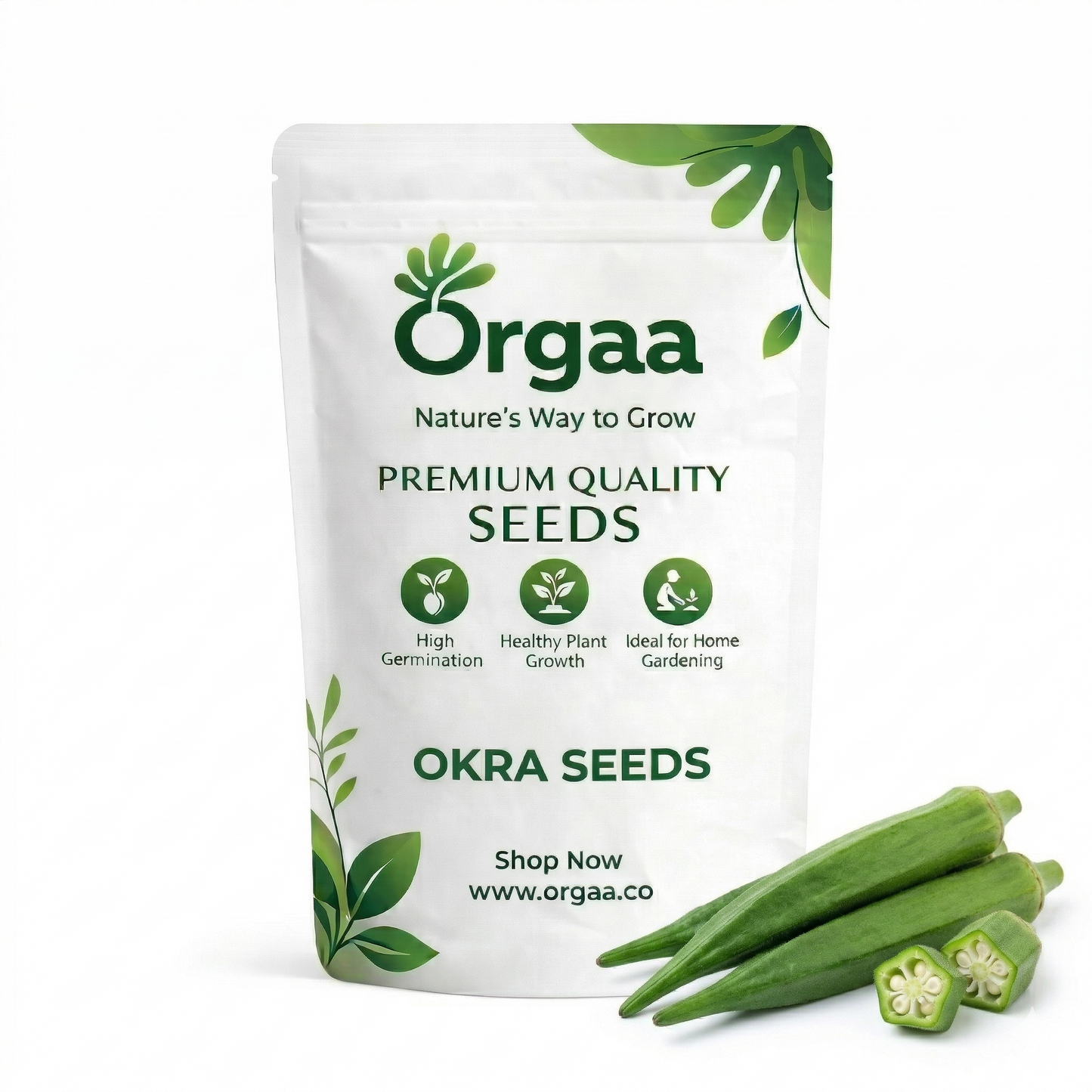 Orgaa Okra Seeds (Bhindi) – Fast Growing Lady Finger Seeds for Kitchen Gardening