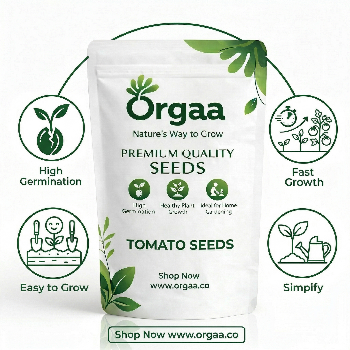 Orgaa Tomato Seeds (Tamatar) – High Yield Vegetable Seeds for Home & Kitchen Gardening