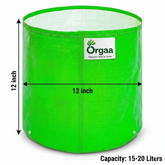 Orgaa HDPE Grow Bags 12x12 Inch (260 GSM) | Heavy Duty Plant Pots for Terrace Gardening