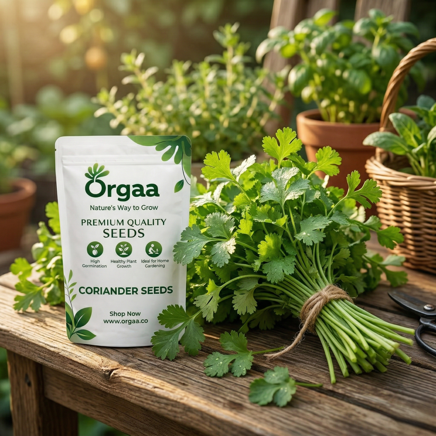 Orgaa Coriander Seeds (Dhaniya) – Multipurpose Herb Seeds for Kitchen Gardening