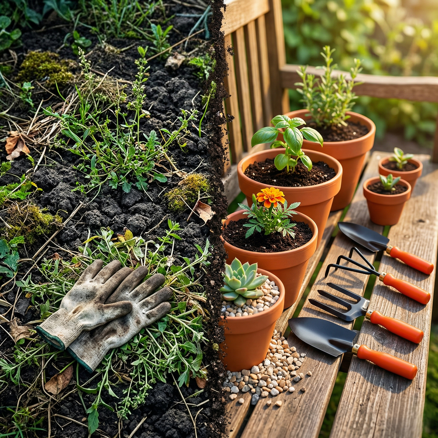 Orgaa Gardening Tools Kit (5-Piece Set) – Complete Home Gardening Tool Set for Digging, Planting & Weeding
